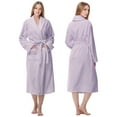 thumbnail image 2 of Enwphrey Lavender Women Robe Soft Cozy Warm Bathrobe Ladies Long Fleece Plush Comfy Spa Housecoat Lightweight Robe for Women(XS,Lavender), 2 of 6