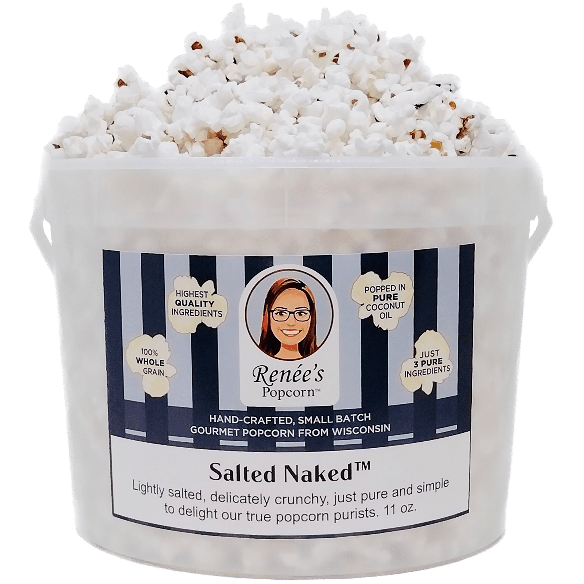 Renée’s Salted Naked™ Gourmet Popcorn lightly salted popcorn using 3