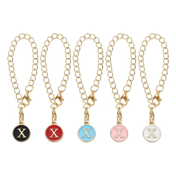 Uxcell 5 Pcs X Accesorios de Charm de Letras para Vasos con Asa, Negro Blanco Rojo Rosa Azul