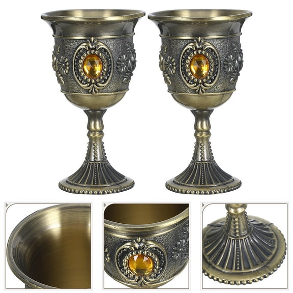FONDOTIN Medieval Cup 2pcs Chalice Goblet Wine Communion Medieval Drinkware Princess Bride Collection Vampire Flute Multi-Function Wine Cup Wine Goblet