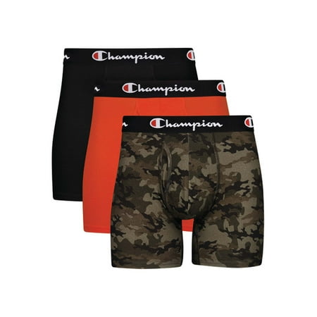 Champion Adult Mens 3-Pack Everyday Comfort Boxer Briefs, Sizes S-2XL