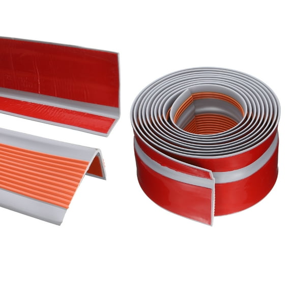 Uxcell Stair Edge Protector Anti-Slip Nosing Self Adhesive Strip for Outdoor & Indoor, Orange (10 Ft)