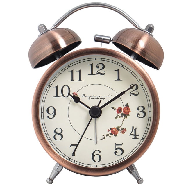 Reloj despertador clásico con campana, reloj despertador retro silencioso de la mañana, reloj despertador analógico luminoso para niños y adultos