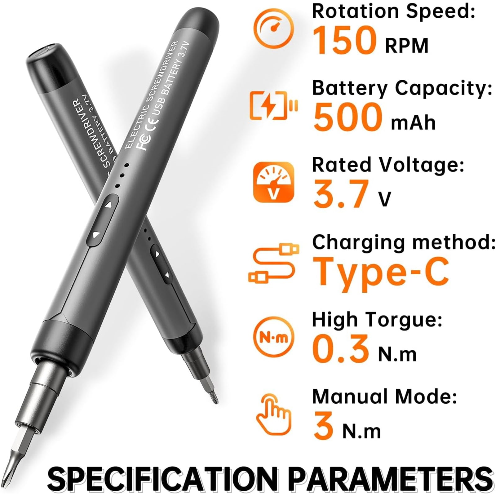 Electric Screwdriver, Precision Screwdriver Set, 88-in-1 Magnetic Bits, Magnetic Storage, 5 Torque Settings, Mini 3.7V Power Screwdriver Repair Tool Kit for PC RC Electronic - GREY
