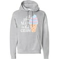 thumbnail image 2 of Inktastic All You Need is Ice Cream with Ice Cream Cone Adult Hoodie Sweatshirt, 2 of 4