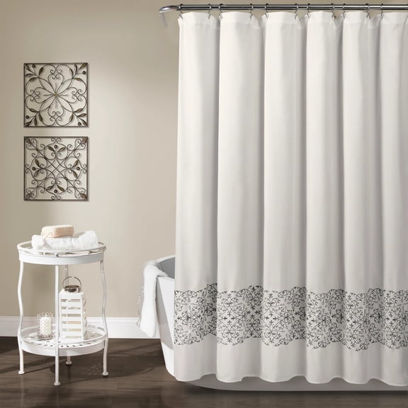 Lush Decor Scroll Medallion Polyester Shower Curtain, 72x72