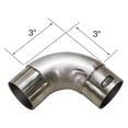 thumbnail image 3 of Lavi 2" Satin Solid Stainless Steel Radius Flush Elbow 90 degree, 3 of 4