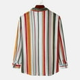 thumbnail image 4 of Lilgiuy Men's Fashion Autumn Winter Single Side Pocket Stand Collar Long Sleeve Striped Shirt Top Performance Workout Muscle Cut Tee, 4 of 5