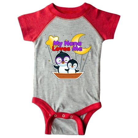 

Inktastic My Nana Loves Me Penguin Gift Baby Boy or Baby Girl Bodysuit