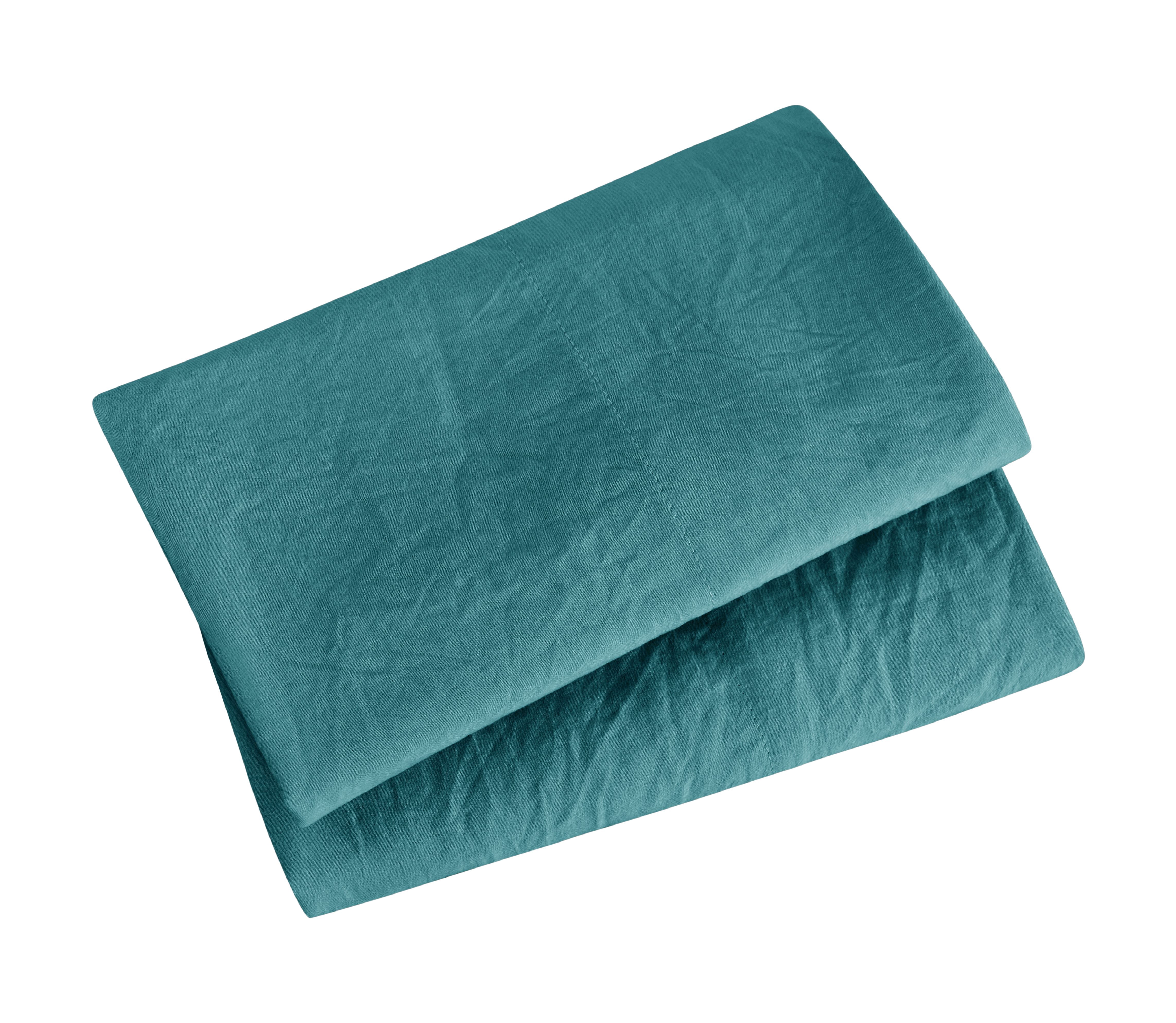 Mainstays Washed Ultra Soft Microfiber Pillowcase Set, King, Cool Water, 2 Piece