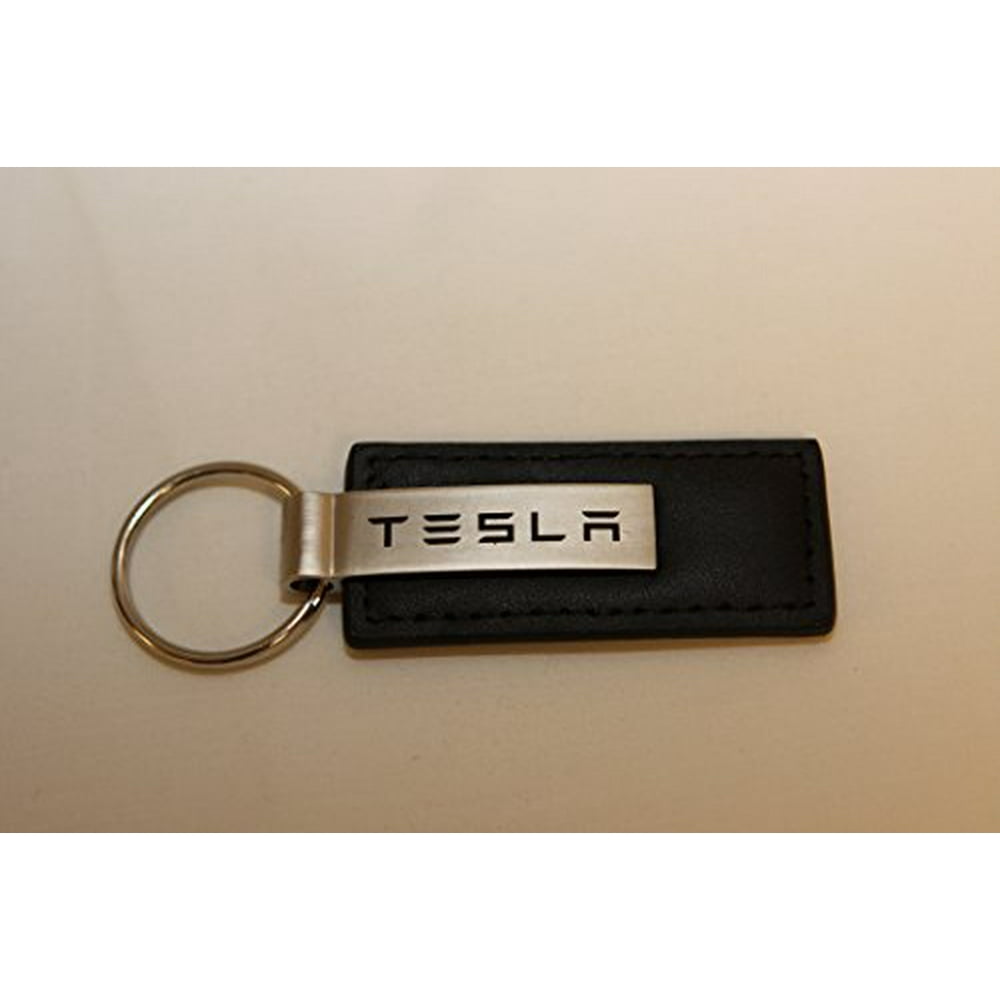 Au-TOMOTIVE GOLD - Tesla Keychain & Keyring - Black Premium Leather