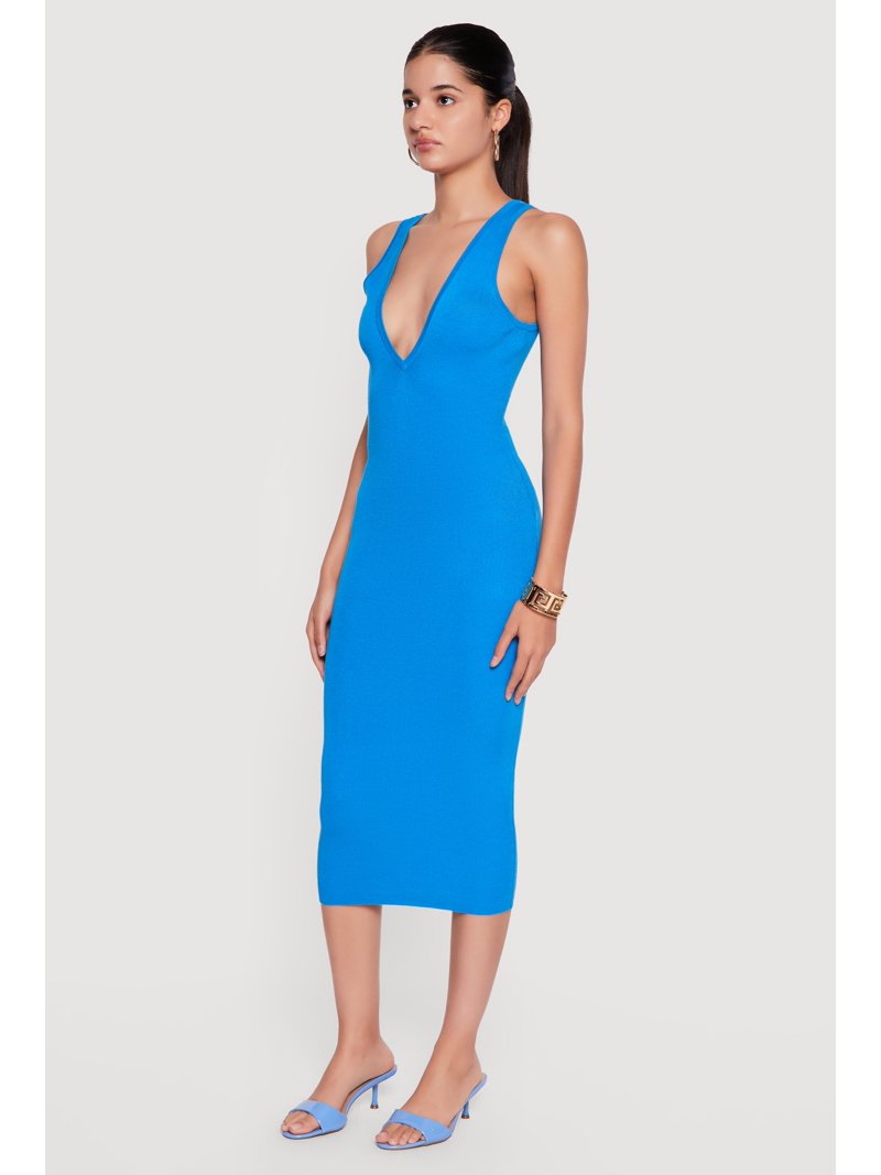 plunge bodycon midi dress Women's Neckline Sleeveless Buy Amarra Dress Style Back: Cowl Back Select Your Size by Height:Doctoral Gown - 5'9