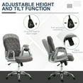 thumbnail image 5 of Teddy Fleece Home Office Chair, Button Tufted Desk Chair with Padded Armrests, Adjustable Height and Swivel Wheels, Dark Gray, 5 of 6