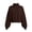 Coffee, variant on Women's Fall Winter Turtleneck Long Sleeve Loose Fit Cropped Crop Top Sweatshirt for Dailywear