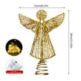 thumbnail image 2 of Christmas Angel Tree Topper, Gold Hollowed Xmas Topper for Christmas Tree Decorations and New Year Home Outdoor Party Decor, 11.42 x 8.27 inches, 2 of 8