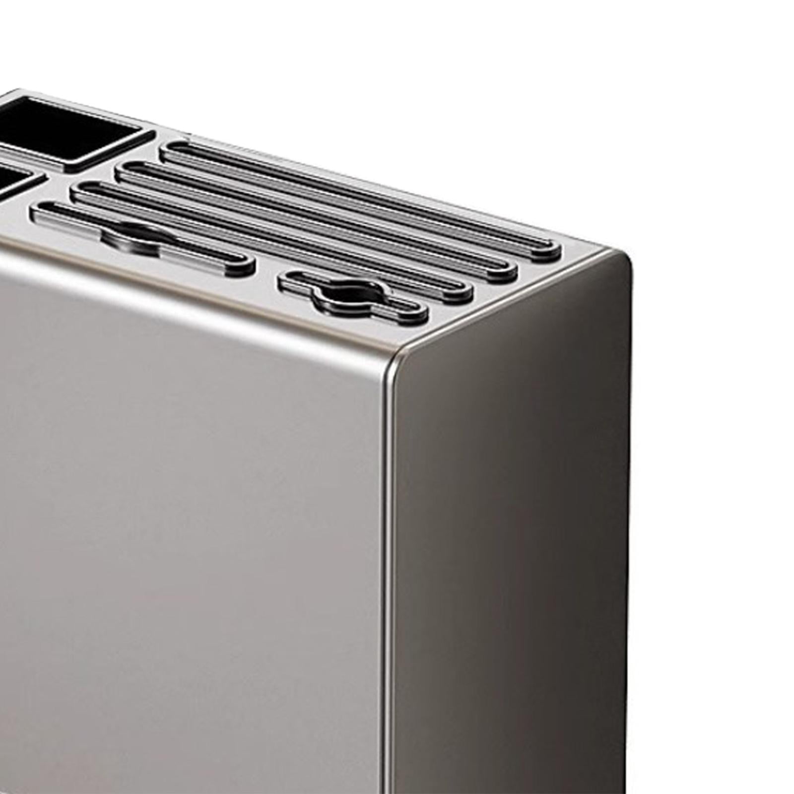 Fiocias Knife Block Carbon Steel Multiple Slots with Drain Tray Knife Utensil Holder Countertop