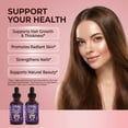 thumbnail image 4 of LuxFlo Liquid Biotin Collagen Drops 5 Pack - Keratin Hyaluronic Acid Saw Palmetto Hair Growth Support by Clean Nutra, 4 of 9