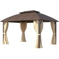 thumbnail image 6 of EROMMY  10' x 13' Gazebo, Hardtop Gazebo with Arc Galvanized Steel Double Roof, Aluminum Frame, Curtain and Netting for Patios, Decks and Backyard, 6 of 9