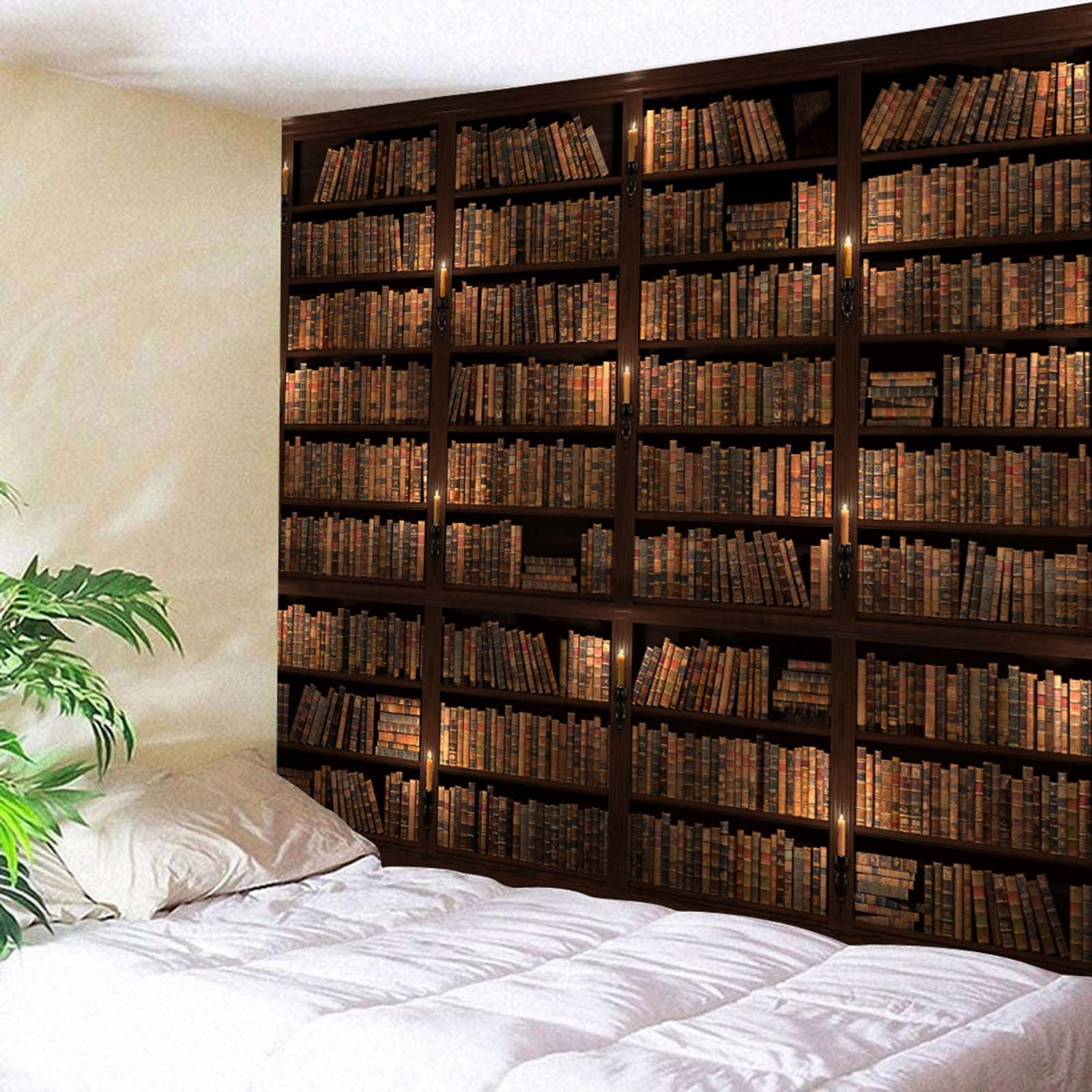 Sunhillsgrace Tapestrieshome Tapestry Wall Hanging Bookcase Pattern Retro Decorative Holiday