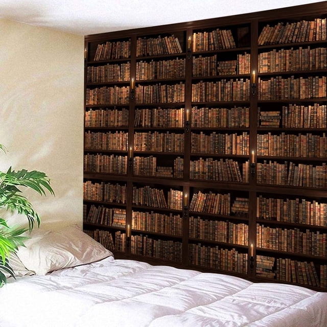 Mashaouyo Clearance Home Tapestry Wall Hanging Bookcase Pattern Retro Decorative Holiday Decorations
