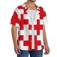 thumbnail image 2 of Yiaed Red Cross 1 Print Mens Casual Wrinkle Free Shirts Short Sleeve Button Down Summer Stretch Dress Shirt-Large, 2 of 5