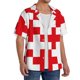 thumbnail image 2 of Balery Red Cross 1 Camisa Casual de Manga Corta con Botones para Hombre, Texturizada, Estilo Cubano, para Playa, Verano-Large, 2 of 5