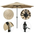 thumbnail image 3 of Yaheetech 11FT 8 Ribs Patio Market Umbrella W/ Push Button Tilt and Crank for Outdoor, Tan, 3 of 11