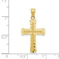 thumbnail image 4 of FB Jewels 14K Yellow Gold Diamond-cut Latin Cross Pendant, 4 of 4