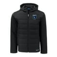 thumbnail image 2 of Men's Cutter & Buck Black San Jose Earthquakes Big & Tall Evoke Hybrid Eco Softshell Recycled Full-Zip Hoodie Jacket, 2 of 3