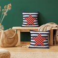 thumbnail image 2 of 4th of July Pillow Covers 16x16 Inch Set of 2 Memorial Day Independence Day Blue Stripe Red Star Decor Throw Pillows American Flag USA Patriotic Outdoor Cushion Cases for Couch Bed Decorations, 2 of 6