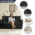 thumbnail image 3 of ZAFLY 2 in 1 Convertible Loveseat, Futon Sleeper Sofa Bed, Floor Couch for Small Space - Black, 3 of 6