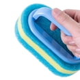 thumbnail image 4 of Cepillo de limpieza de esponja para cocina, baño, cepillo de esponja portátil con mango de plástico, 2 uds., cepillo de esponja multifunción, 4 of 8