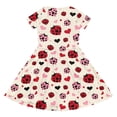 thumbnail image 4 of Shinyii Girls Ladybug Print Short Sleeve Dresses Summer Casual A Line Dress, Sizes 4-14, 4 of 4