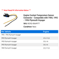 thumbnail image 2 of Engine Coolant Temperature Sensor Connector - Compatible with 1984, 1992 - 1996 Plymouth Voyager 1993 1994 1995, 2 of 2