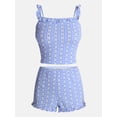 thumbnail image 5 of No Boundaries Ruffle Tank Top and Shorts Sleep Set, 2-Piece, Women's XS-XXL, 5 of 5