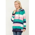 thumbnail image 2 of Teal & Pink Multi Stripe Hoodie with Kangaroo Pocket, 2 of 3
