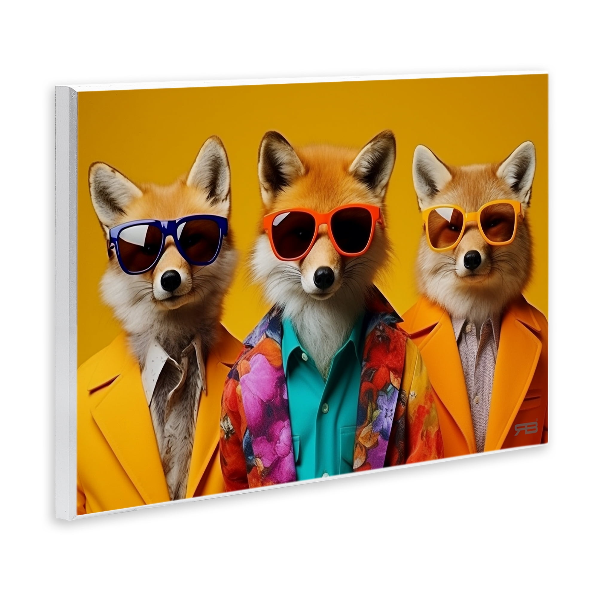 Stupell Industries Stylish Fashion Foxes Animals & Insects Painting Unframed Art Print Wall Art, 19 x 13