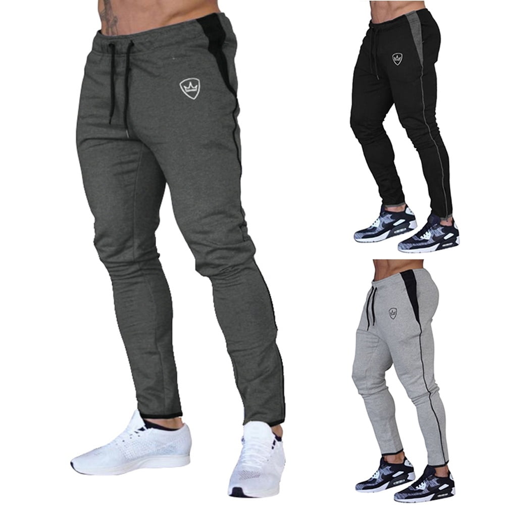 Men Slim Fit Joggers Cotton Pants Casual Workout Pants Comfortable Active Sports Sweatpants with Pockets for Gym Training Walmart