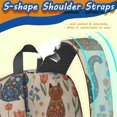 thumbnail image 5 of Folk Art Cat and Flower Beige Pattern 17" Waterproof Oxford School Backpacks for Teens, S-Shape Padded Straps, for School, Travel, Hiking, Camping, 5 of 5