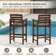 thumbnail image 6 of Costway Patio Adirondack Bar Chairs Set of 2 with Wide Armrests & Footrest Backrest Brown, 6 of 8