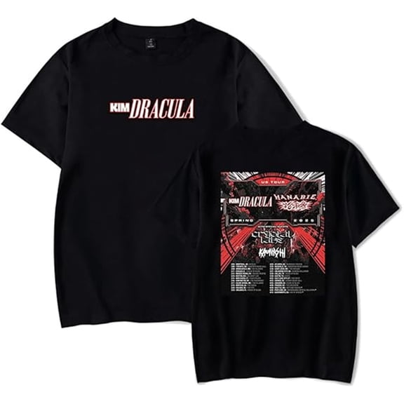Kim Dracula Merch Spring 2025 Tour T-shirt Classic Retro Short Sleeve Men's And Women's Street Wear