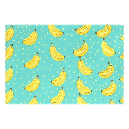 

Ryvnso 1 Piece Placemats Banana Polka Dots Dining Mats Heat-Resistant Non-Slip Washable Table Mat