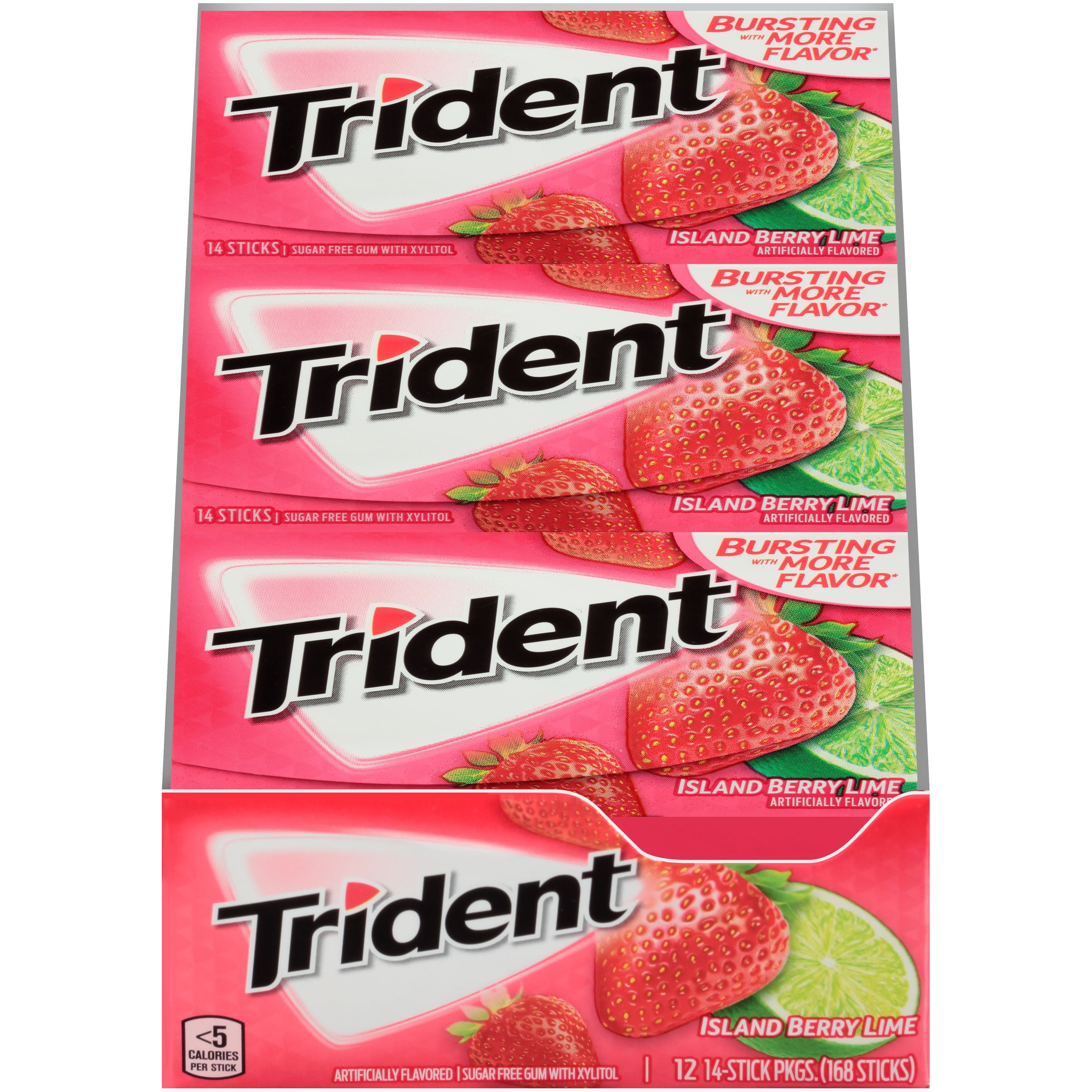 Trident Island Berry Lime Sugar Free Gum, 12 Pk 14 Pc