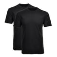 thumbnail image 1 of RAGMAN Camiseta para hombres, paquete de 2 - 1/2 manga, camiseta interior, cuello redondo Negro M (Medium), 1 of 3