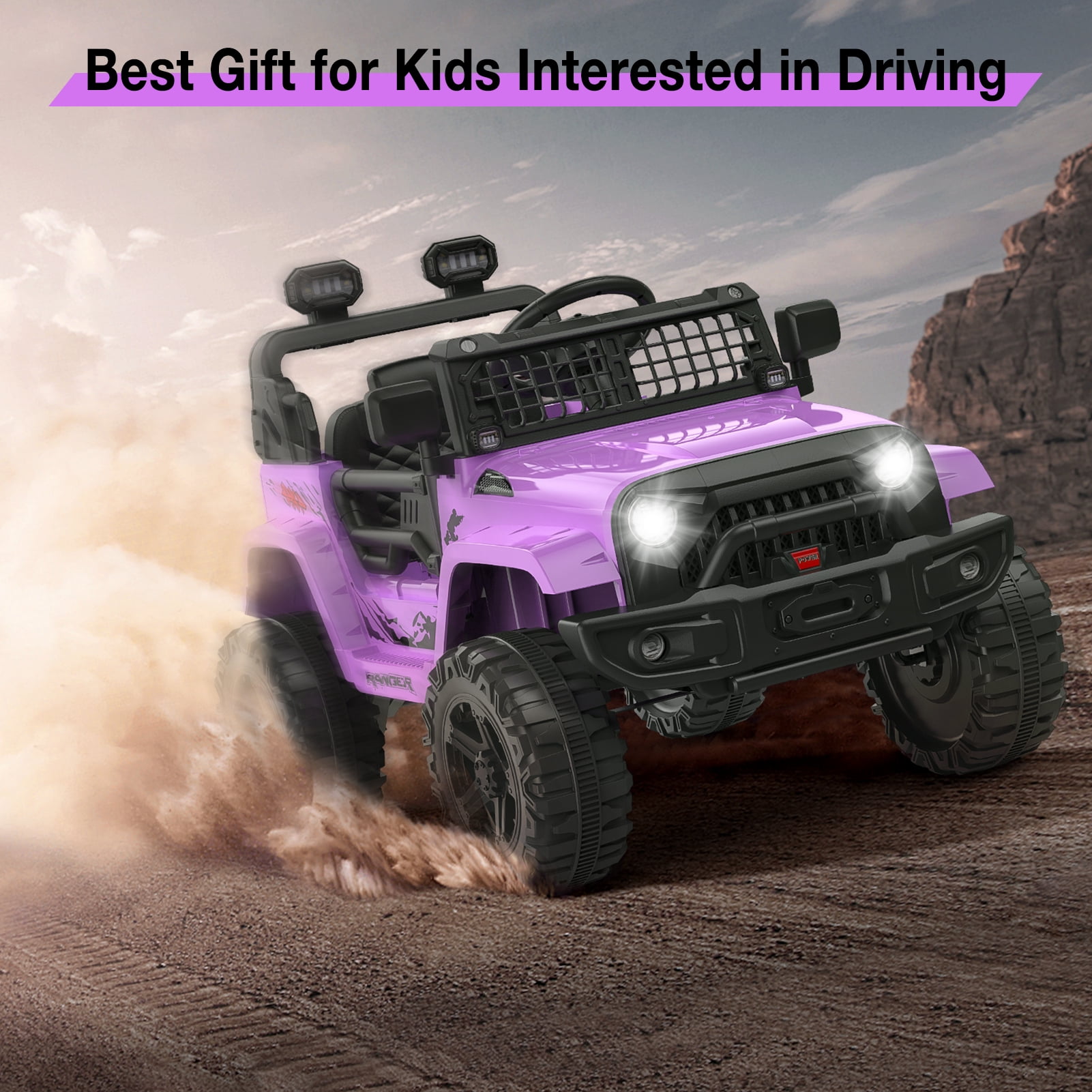CazToi 12V Kids Ride On Truck Toddlers Battery Powered Electric Vehicle with Remote Control Ride On Toy Car for Boys Girls 3-8
