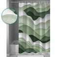 thumbnail image 4 of Sage Green Ombre Bathroom Curtain 72 Inch Shower Curtain with Hooks, Modern Moire Geometric Abstract Waterproof Polyester Bath Curtain Washable Bathtub Curtain 66''x 72'', 4 of 6