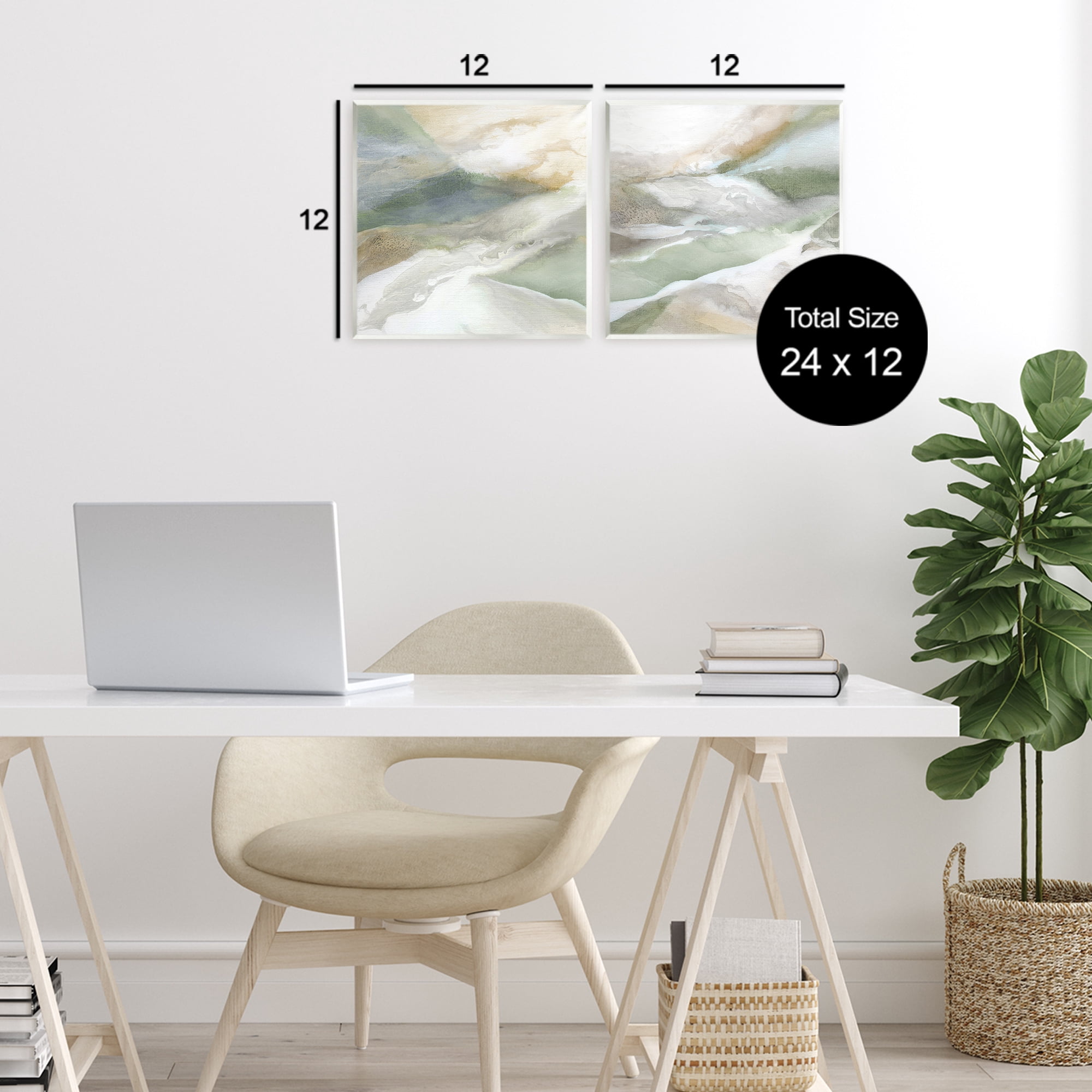 Stupell Industries Serene Misty Valley Abstraction 2 Piece Wall Plaque Art Set, design by Carol Robinson