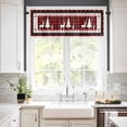 thumbnail image 3 of Christmas Deer Kitchen Curtains and Valances Set, Tree Black Silhouette Black and Red Plaid Rod Pocket Window Valance Window Curtain Panels for Living Room Bedroom Laundry, 27.5x36in, 3 Pieces, 3 of 7