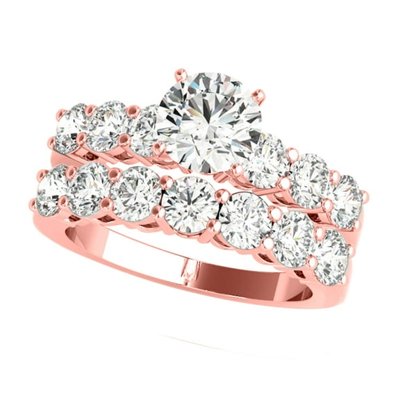 Aone 1.5 Carat Lab Grown White Diamond Wedding & Engagement Rose Gold 14K Ring for Women