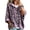 Purple, variant on Womens 3/4 Sleeve Hoodies Trendy Leopard Pattern Oversized Hooded Sweatshirt Casual Fall Travel Outfit Pullover Tops